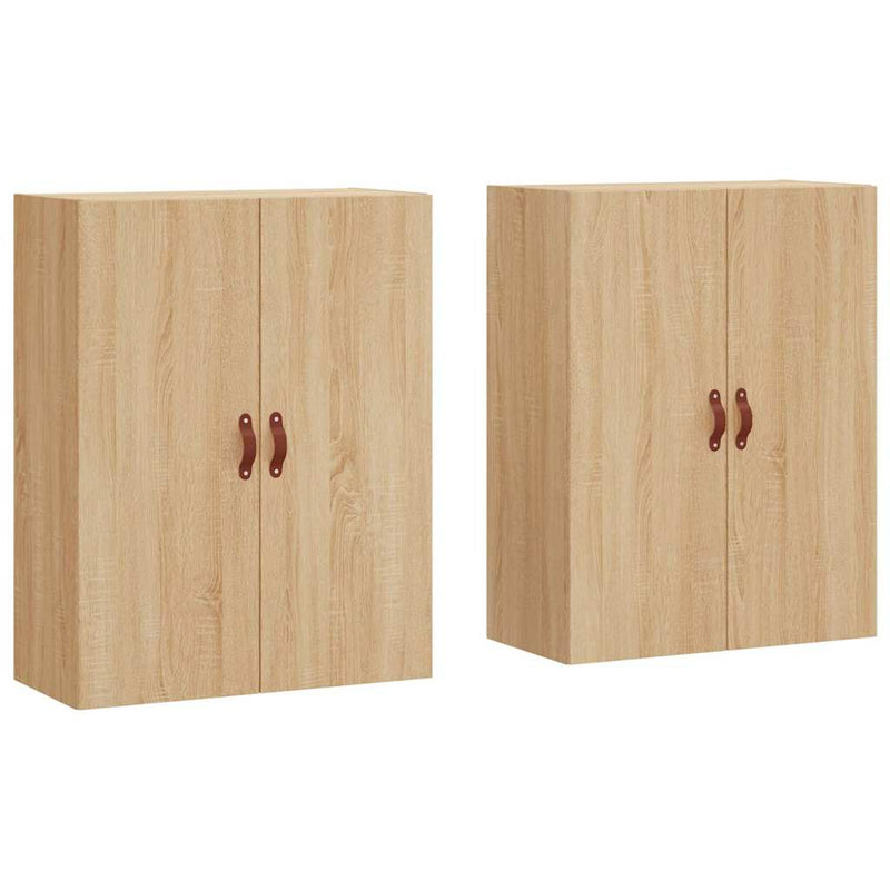 Dulapuri montate pe perete, 2 buc, stejar sonoma, 69,5x34x90 cm
