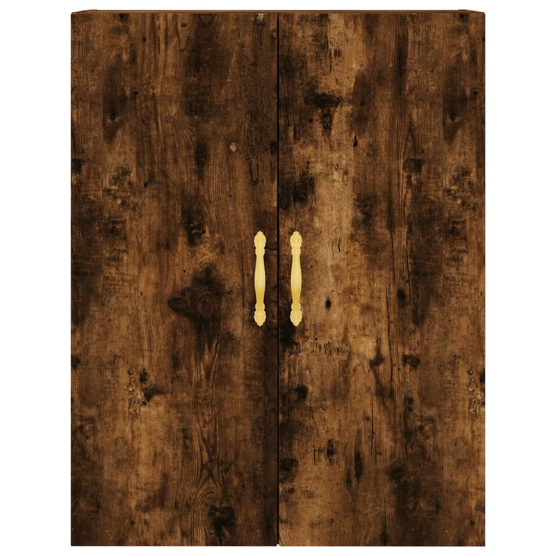 Dulapuri montate pe perete, 2 buc, stejar afumat, 69,5x34x90 cm