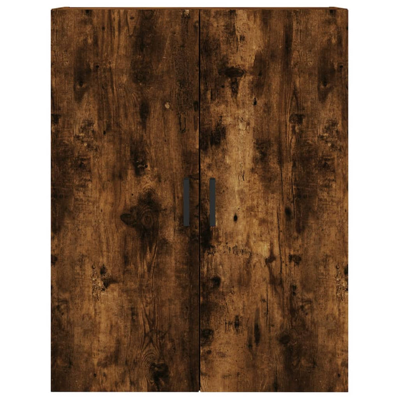 Dulapuri montate pe perete, 2 buc, stejar afumat, 69,5x34x90 cm