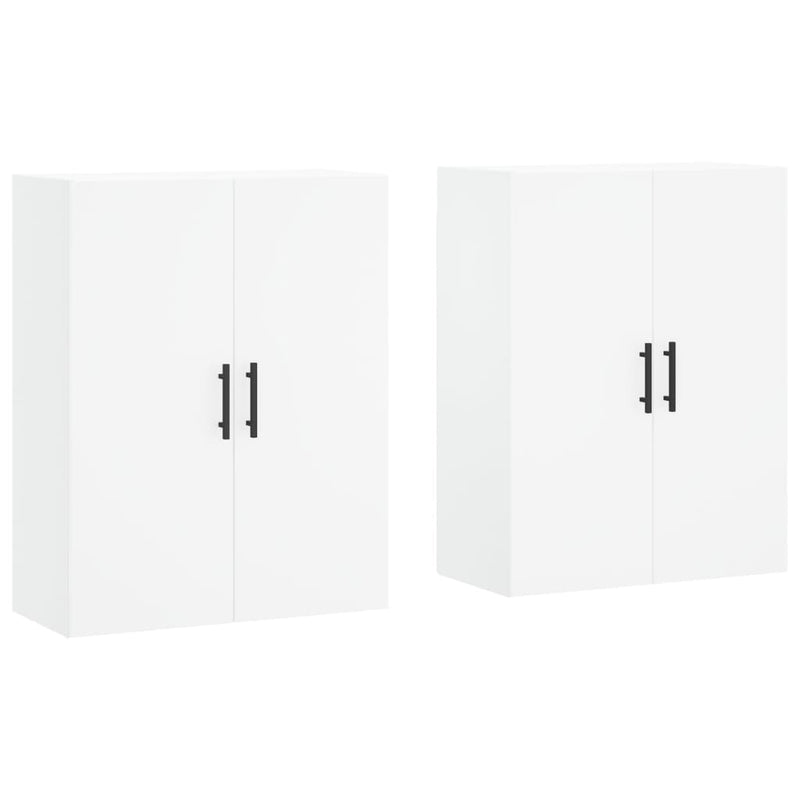 Dulapuri cu montaj pe perete, 2 buc, alb, 69,5x34x90 cm