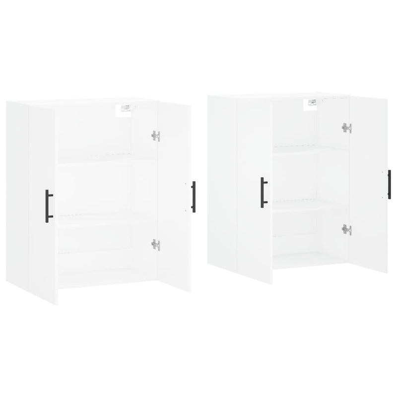 Dulapuri cu montaj pe perete, 2 buc, alb, 69,5x34x90 cm