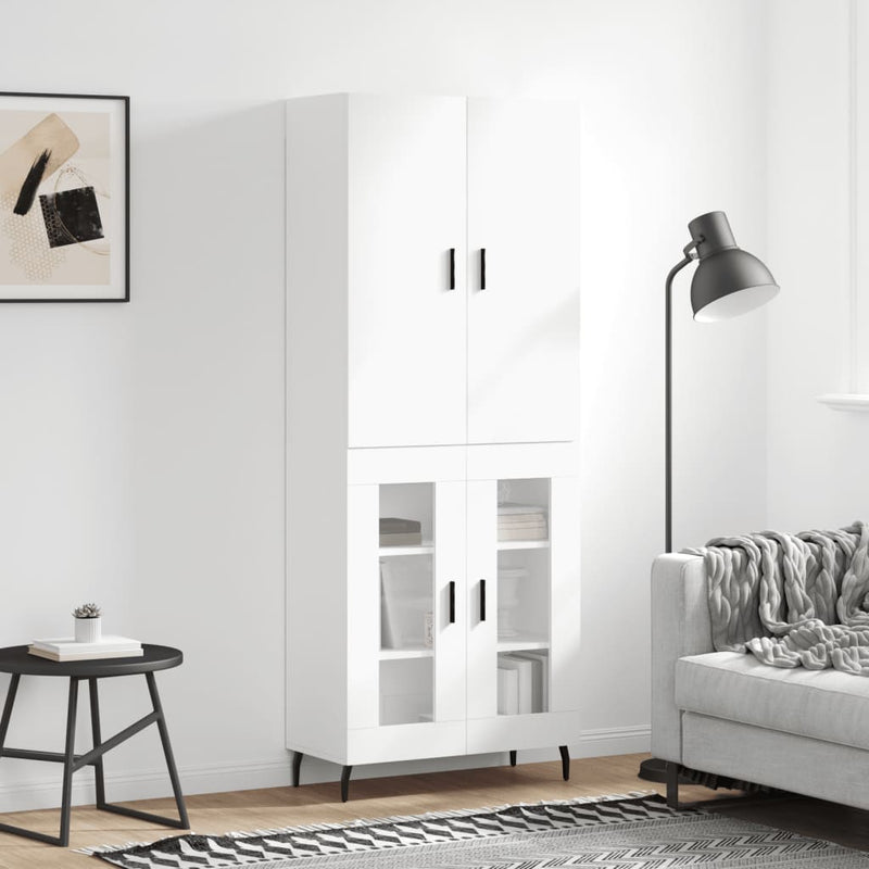 Dulap înalt, alb, 69,5x34x180 cm, lemn compozit