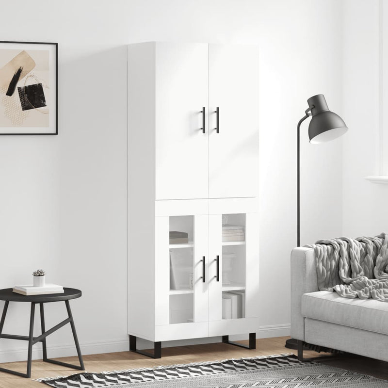Dulap înalt, alb, 69,5x34x180 cm, lemn compozit