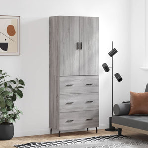 Dulap înalt, gri sonoma, 69,5x34x180 cm, lemn compozit