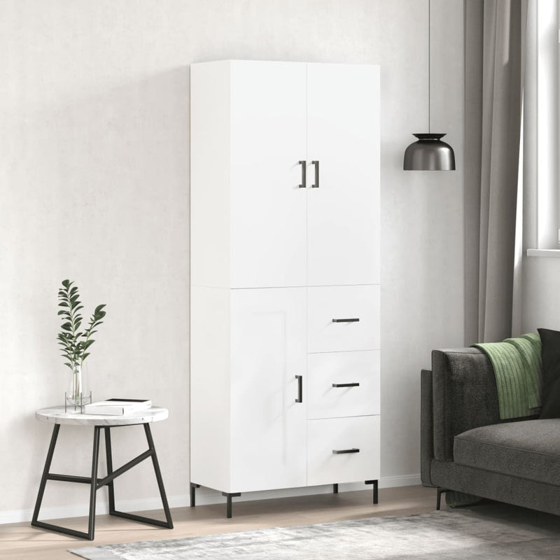 Dulap înalt, alb, 69,5x34x180 cm, lemn compozit