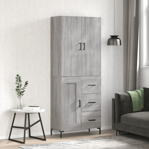 Dulap înalt, gri sonoma, 69,5x34x180 cm, lemn compozit