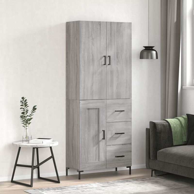 Dulap înalt, gri sonoma, 69,5x34x180 cm, lemn compozit