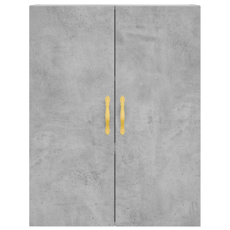 Dulap înalt, gri beton, 69,5x34x180, lemn compozit