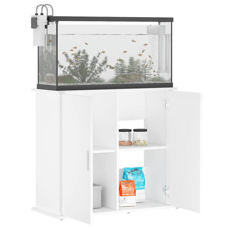 Suport pentru acvariu, alb, 81x36x73 cm, lemn prelucrat