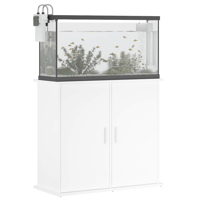 Suport pentru acvariu, alb, 81x36x73 cm, lemn prelucrat