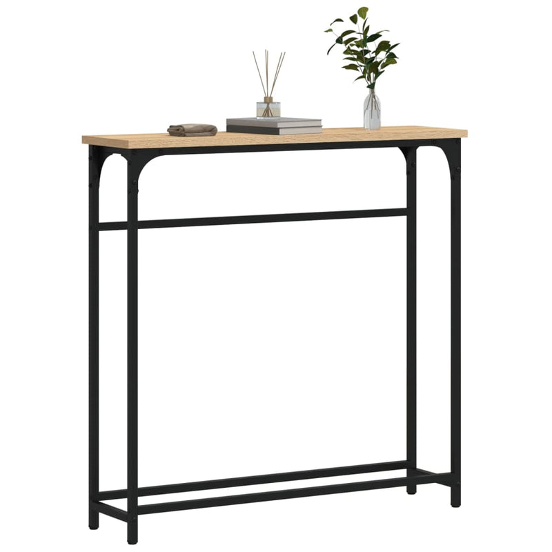 Masă consolă din stejar Sonoma, 75x19,5x75 cm, lemn stratificat