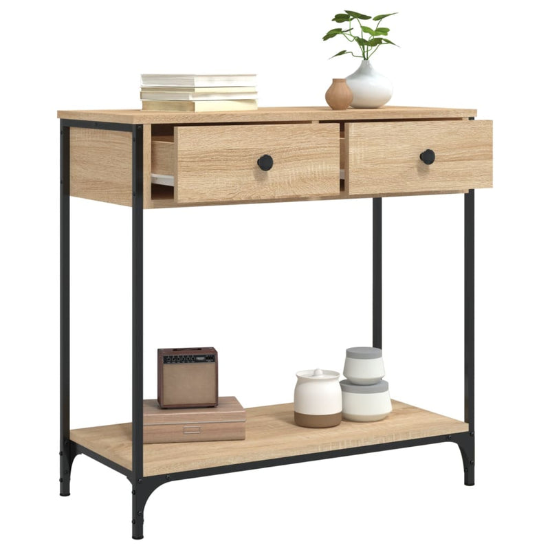 Masă consolă, stejar sonoma, 75x34,5x75 cm, lemn prelucrat
