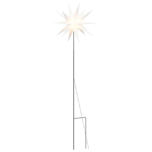 Lumină de Crăciun cu LED/țăruș de sol alb 57 cm pliabil