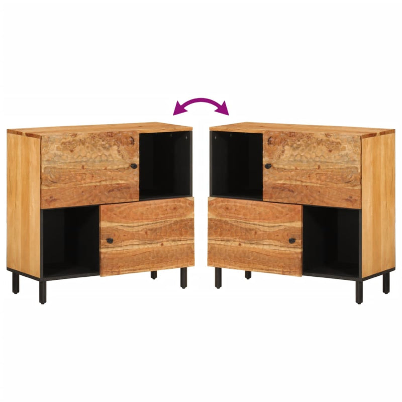 Dulap lateral, 80x33x75 cm, lemn masiv de acacia