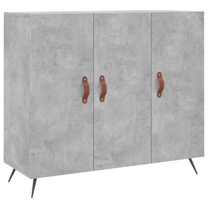 Dulap, gri beton, 90x34x80 cm, lemn compozit
