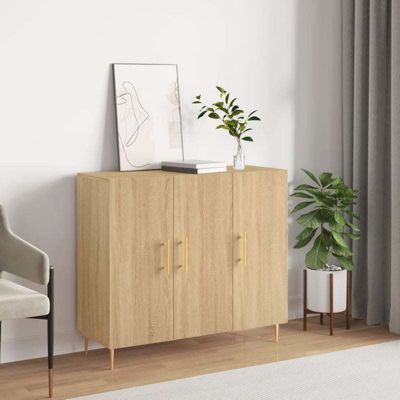 Dulap, stejar sonoma, 90x34x80 cm, lemn compozit