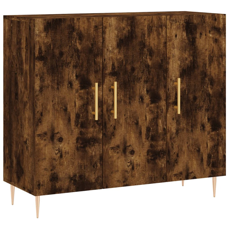 Dulap, stejar fumuriu, 90x34x80 cm, lemn compozit