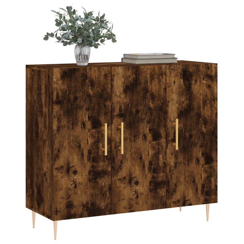 Dulap, stejar fumuriu, 90x34x80 cm, lemn compozit