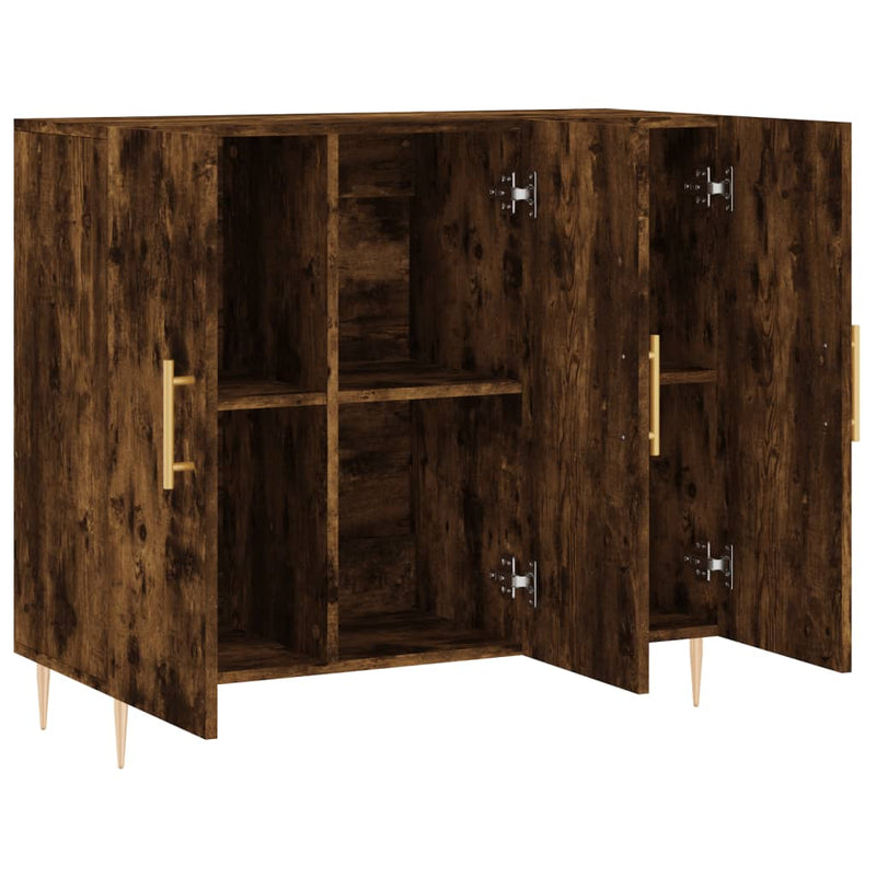 Dulap, stejar fumuriu, 90x34x80 cm, lemn compozit