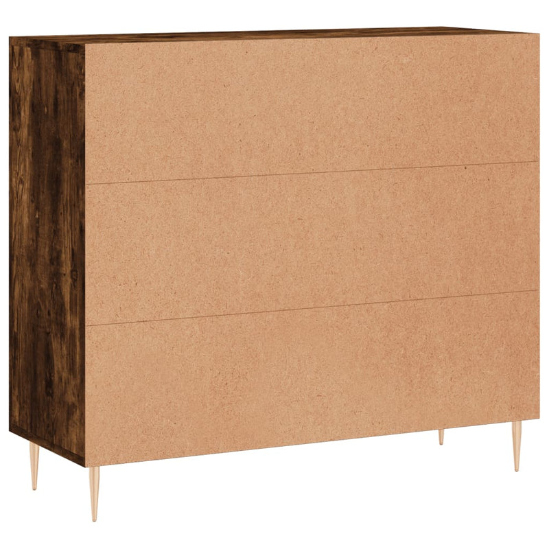 Dulap, stejar fumuriu, 90x34x80 cm, lemn compozit