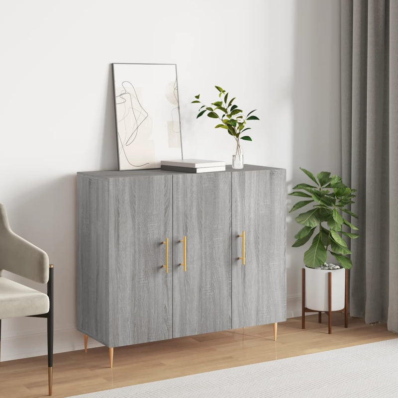 Dulap, gri sonoma, 90x34x80 cm, lemn compozit
