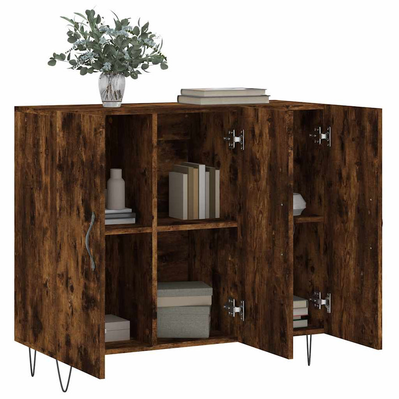 Dulap, stejar fumuriu, 90x34x80 cm, lemn compozit