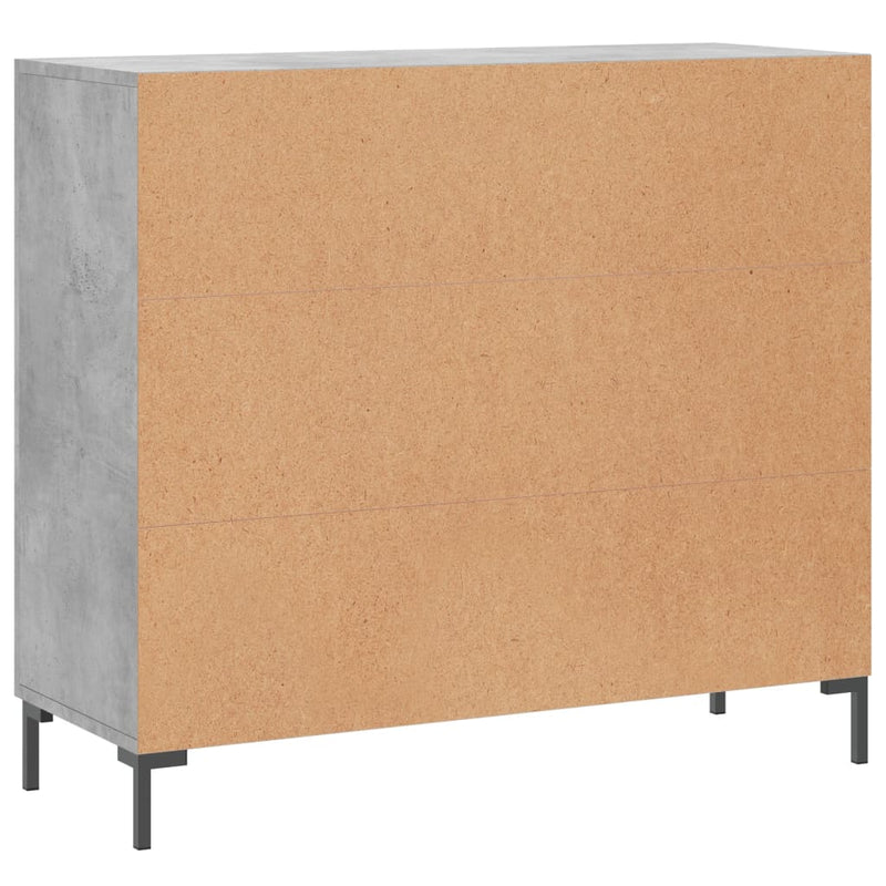 Dulap, gri beton, 90x34x80 cm, lemn compozit