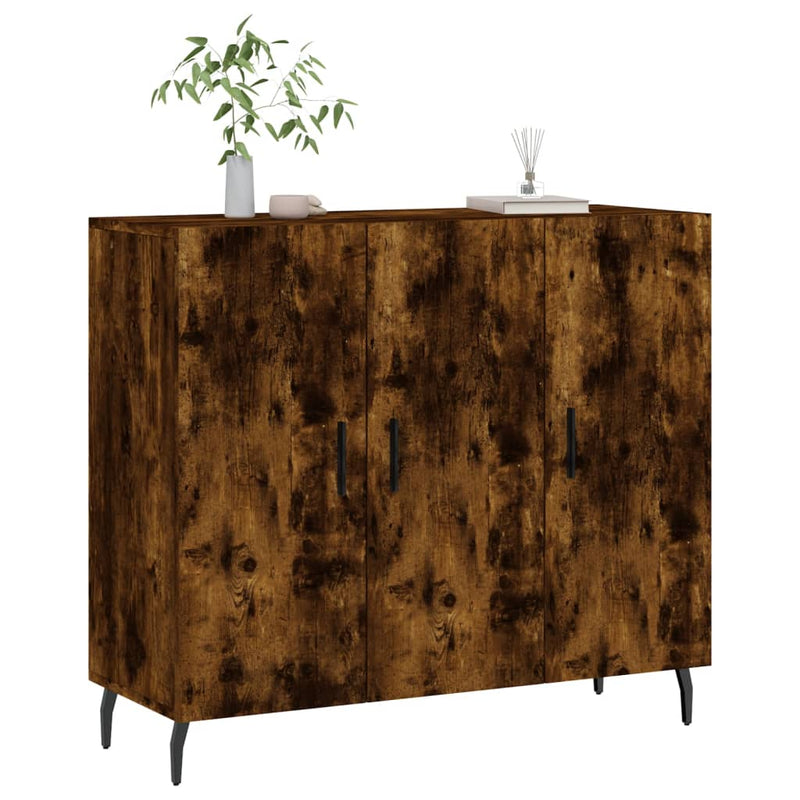 Dulap, stejar fumuriu, 90x34x80 cm, lemn compozit