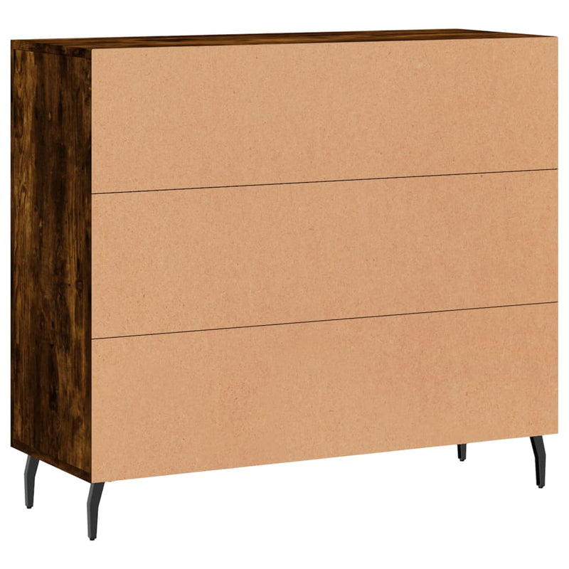 Dulap, stejar fumuriu, 90x34x80 cm, lemn compozit