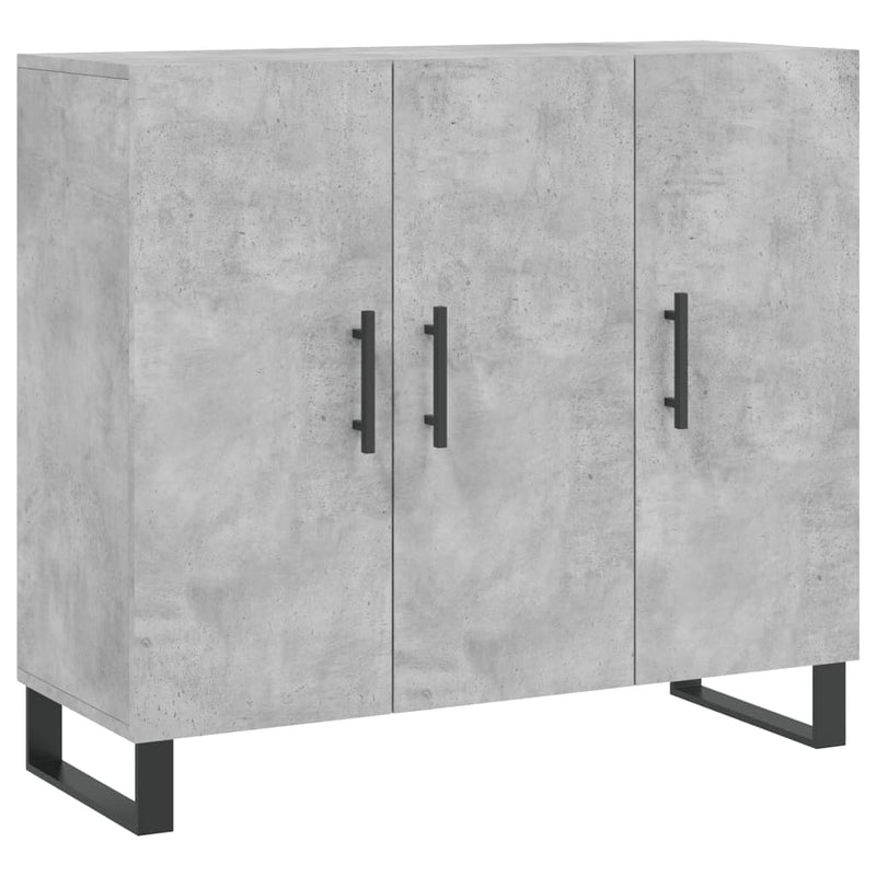 Dulap, gri beton, 90x34x80 cm, lemn compozit