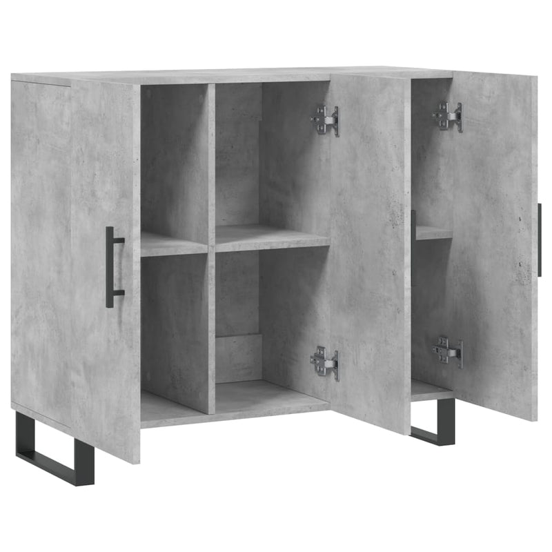 Dulap, gri beton, 90x34x80 cm, lemn compozit