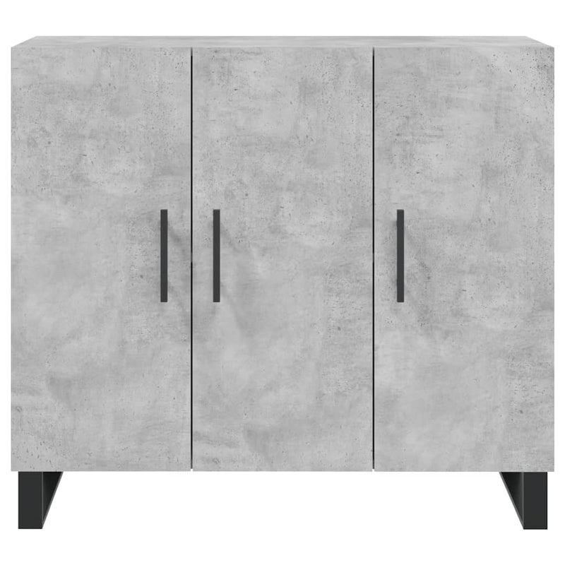 Dulap, gri beton, 90x34x80 cm, lemn compozit