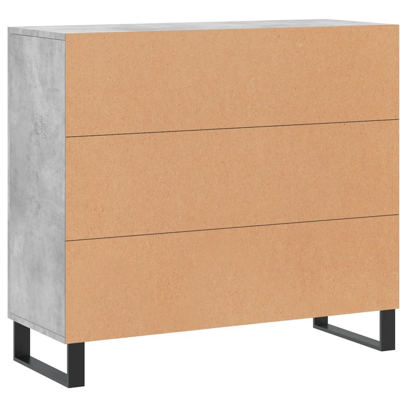 Dulap, gri beton, 90x34x80 cm, lemn compozit