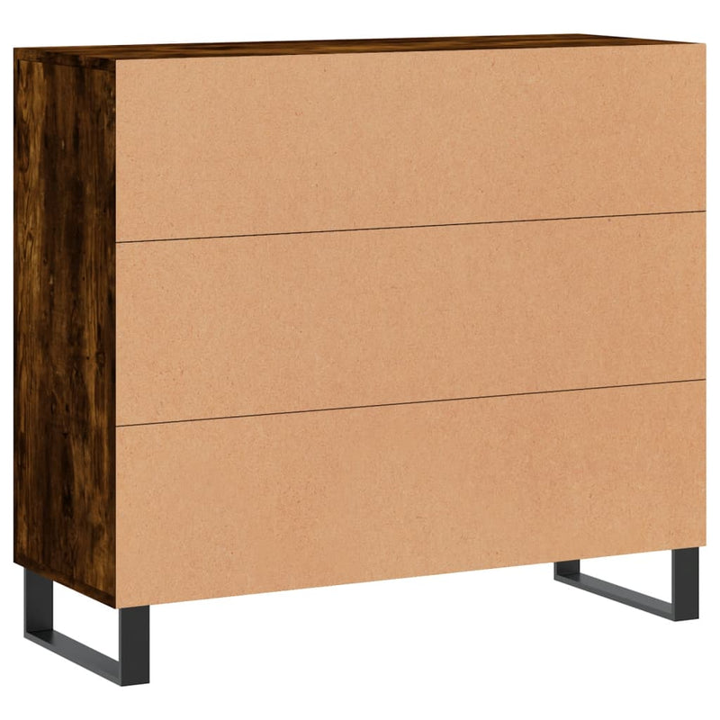 Dulap, stejar fumuriu, 90x34x80 cm, lemn compozit