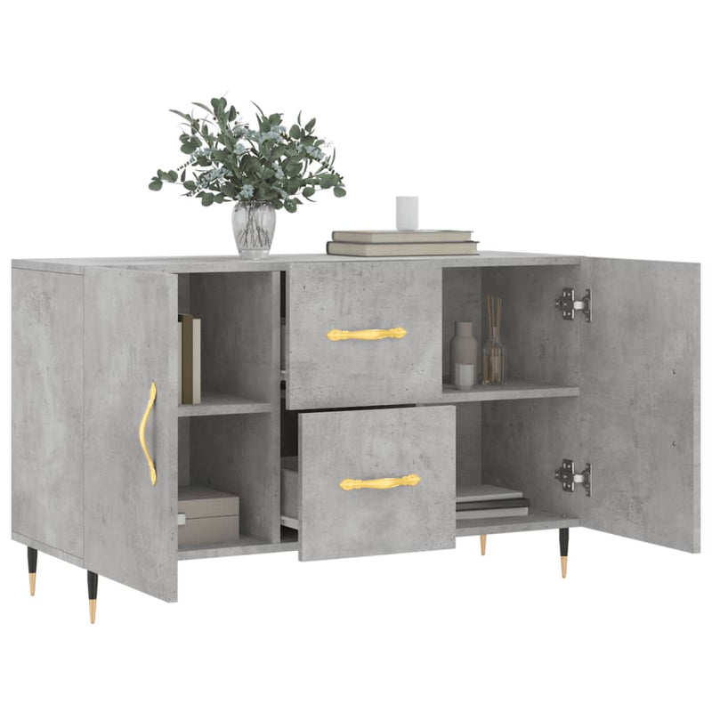 Dulap, gri beton, 100x36x60 cm, lemn compozit