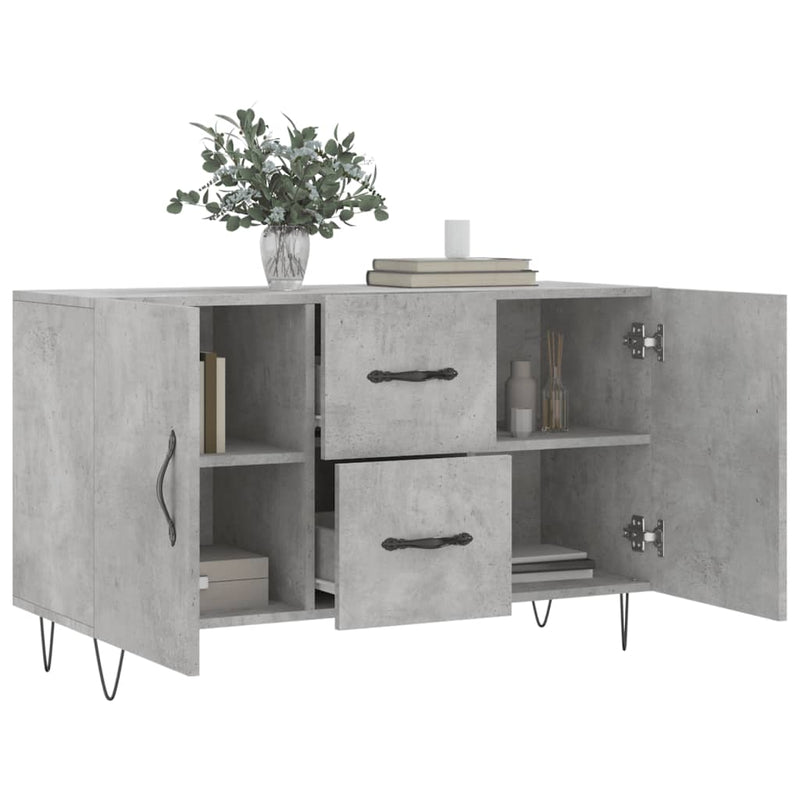 Dulap, gri beton, 100x36x60 cm, lemn compozit