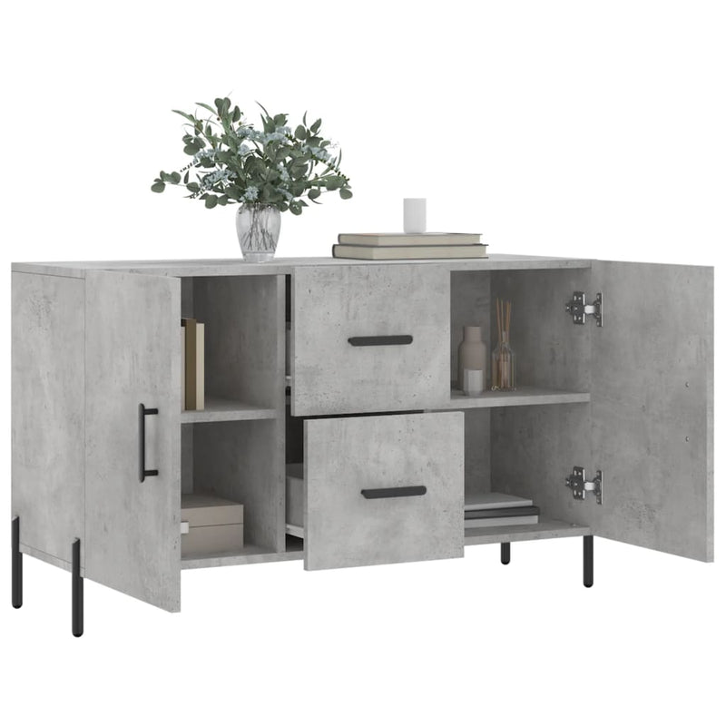 Dulap, gri beton, 100x36x60 cm, lemn compozit