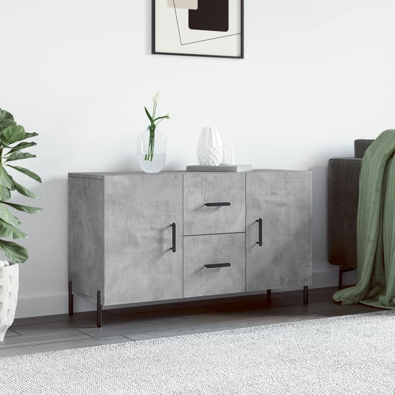 Dulap, gri beton, 100x36x60 cm, lemn compozit