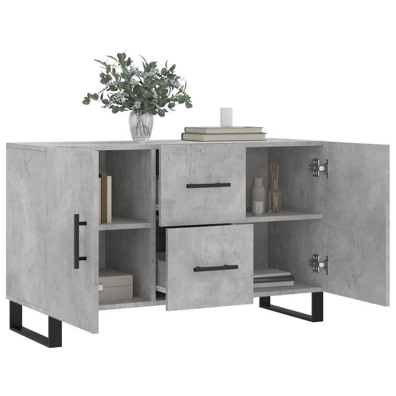 Dulap, gri beton, 100x36x60 cm, lemn compozit