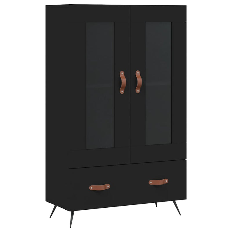 Dulap înalt, negru, 69,5x31x115 cm, lemn prelucrat