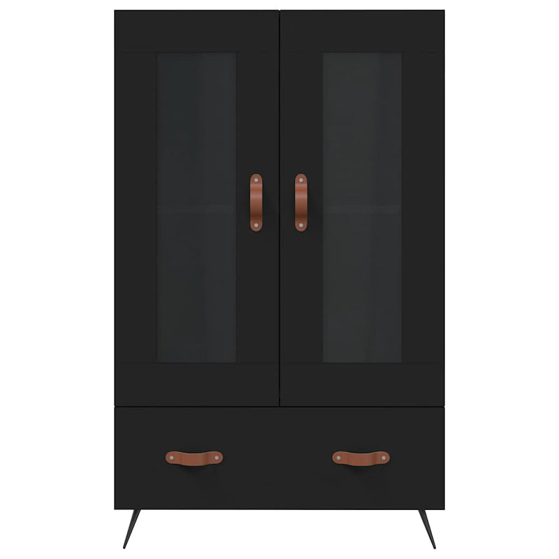 Dulap înalt, negru, 69,5x31x115 cm, lemn prelucrat