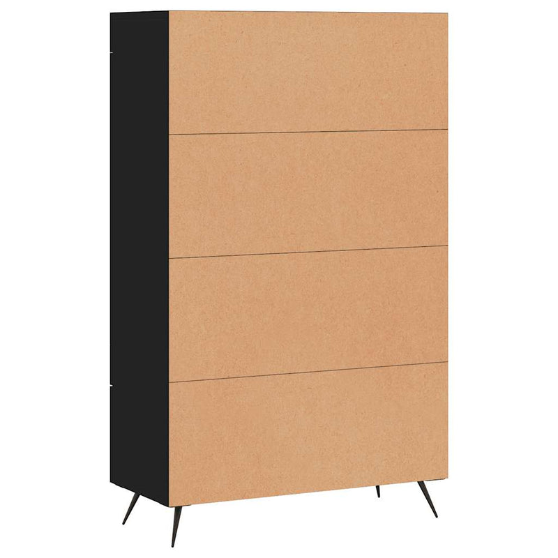 Dulap înalt, negru, 69,5x31x115 cm, lemn prelucrat