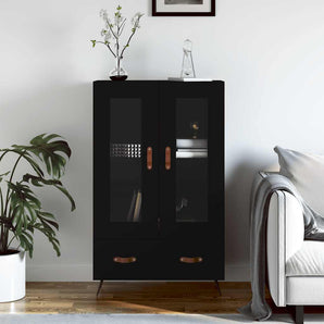 Dulap înalt, negru, 69,5x31x115 cm, lemn prelucrat