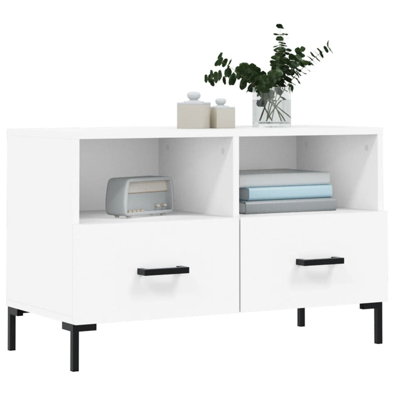 Comodă TV, alb, 80x36x50 cm, lemn prelucrat