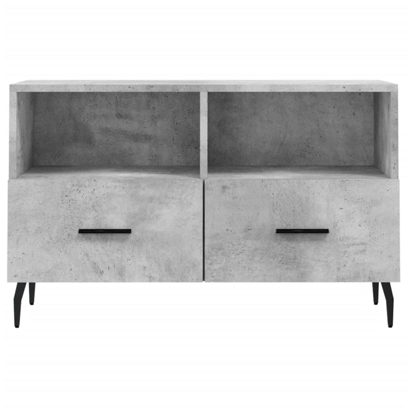 Comodă TV, gri beton, 80x36x50 cm, lemn compozit
