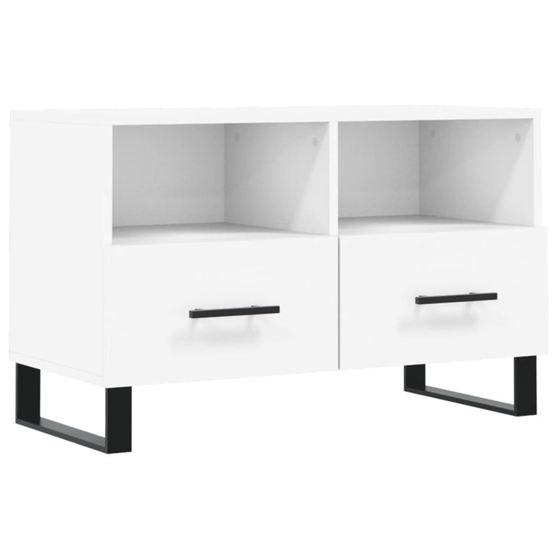 Comodă TV, alb, 80x36x50 cm, lemn prelucrat