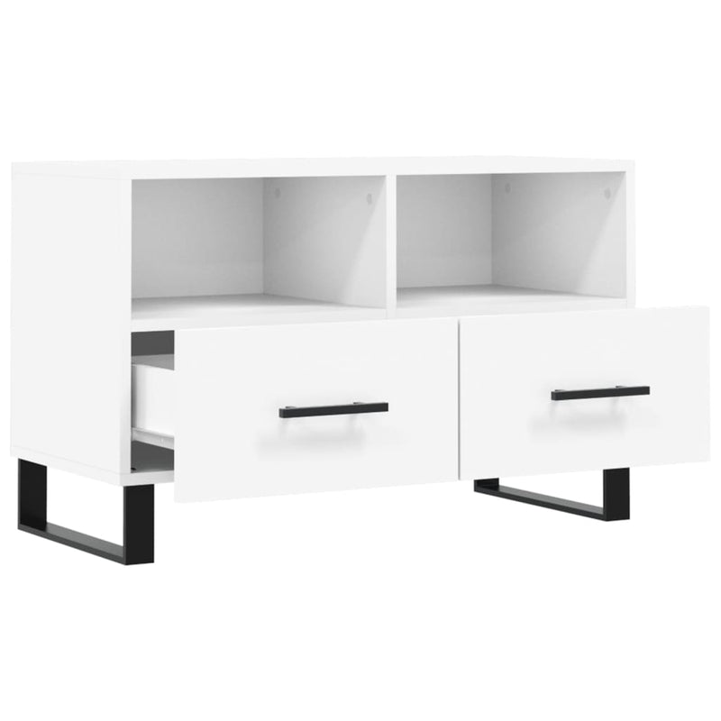 Comodă TV, alb, 80x36x50 cm, lemn prelucrat