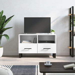 Comodă TV, alb, 80x36x50 cm, lemn prelucrat