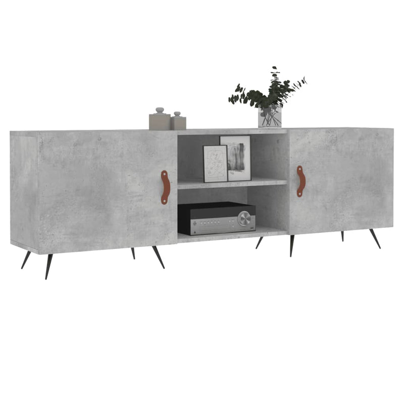 Comodă TV, gri beton, 150x30x50 cm, lemn compozit
