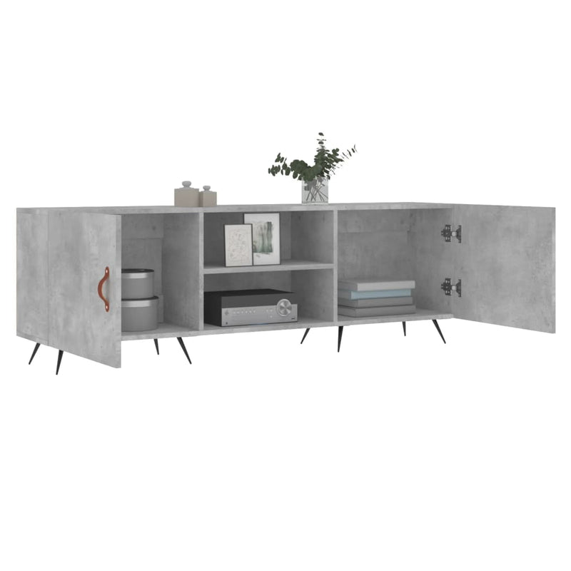 Comodă TV, gri beton, 150x30x50 cm, lemn compozit